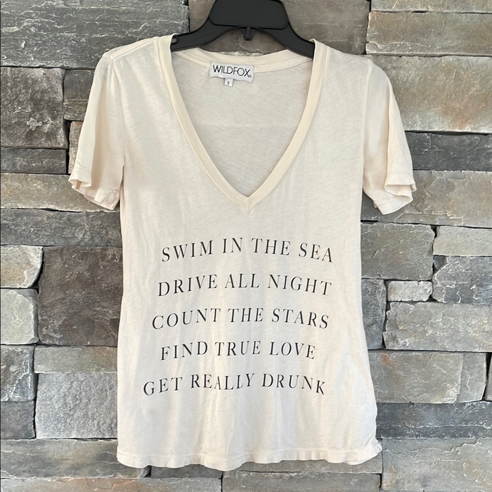 Wildfox Cream Graphic Tee